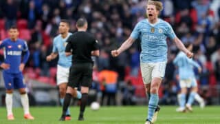 Kevin De Bruyne kuvattuna FA Cupin välierässä vuonna 2024.