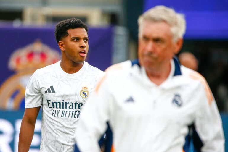 Rodrygo of Real Madrid during a match against Barcelona, a game valid for the Soccer Champions Tour (friendly match) at MetLife Stadium in East Rutherford this Saturday, August 3, 2024.