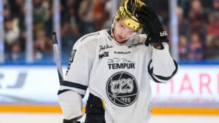 TPS:n tehokkain pelaaja Viljami Marjala kuvassa.
