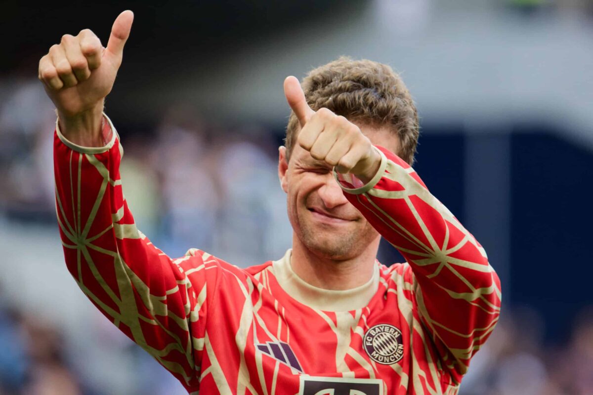Bayern Münchenin Thomas Muller kuvattuna kauden 2024–2025 alussa.