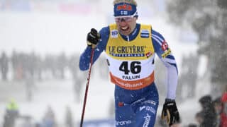 epa11224053 Iivo Niskanen of Finland in action in action during the Men's Interval Start 10.0 km Classic race at the FIS Cross Country Skiing World Cup in Falun, Sweden, 16 March 2024.  EPA-EFE/Anders Wiklund SWEDEN OUT