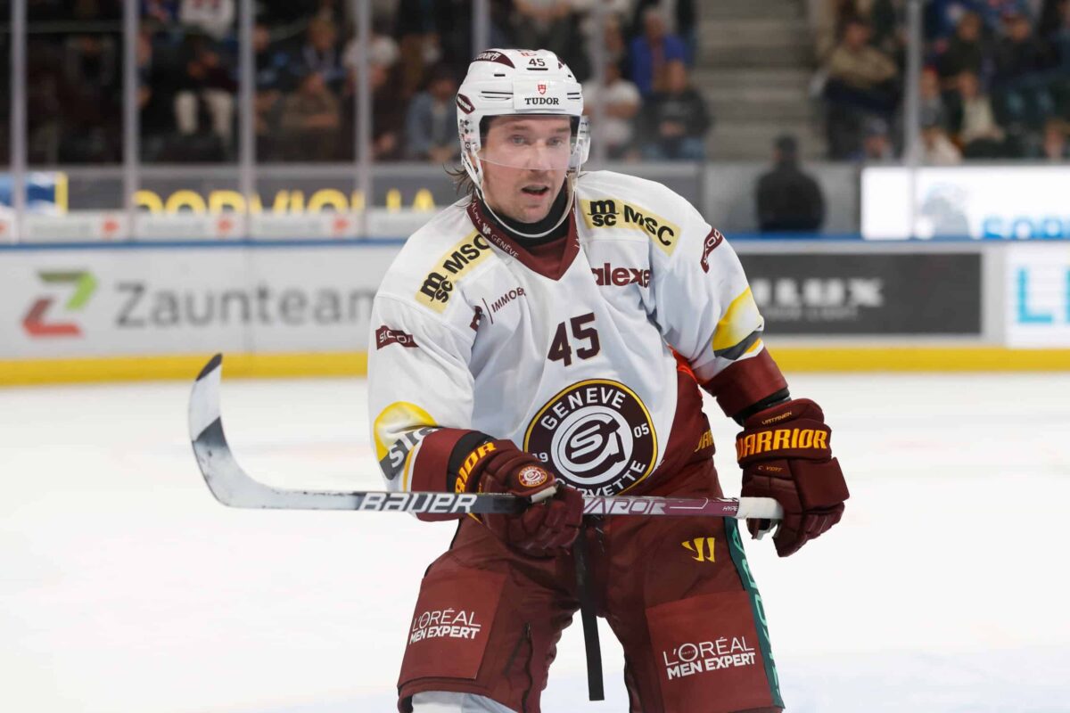 Sami Vatanen kuvattuna Geneve-Servetten paidassa syksyllä 2024 Zurich Lionsia vastaan.