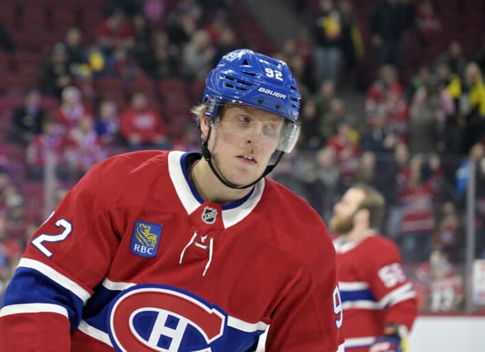 Patrik Laine kuvattuna Montreal Canadiensin ottelussa Tampa Bay Lightningia vastaan helmikuussa 2025.