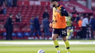 epa11948790 Josko Gvardiol of Manchester City warms up for the English Premier League match between Nottingham Forest and Manchester City, in Nottingham, Britain, 08 March 2025.  EPA-EFE/TIM KEETON EDITORIAL USE ONLY. No use with unauthorized audio, video, data, fixture lists, club/league logos, 'live' services or NFTs. Online in-match use limited to 120 images, no video emulation. No use in betting, games or single club/league/player publications.