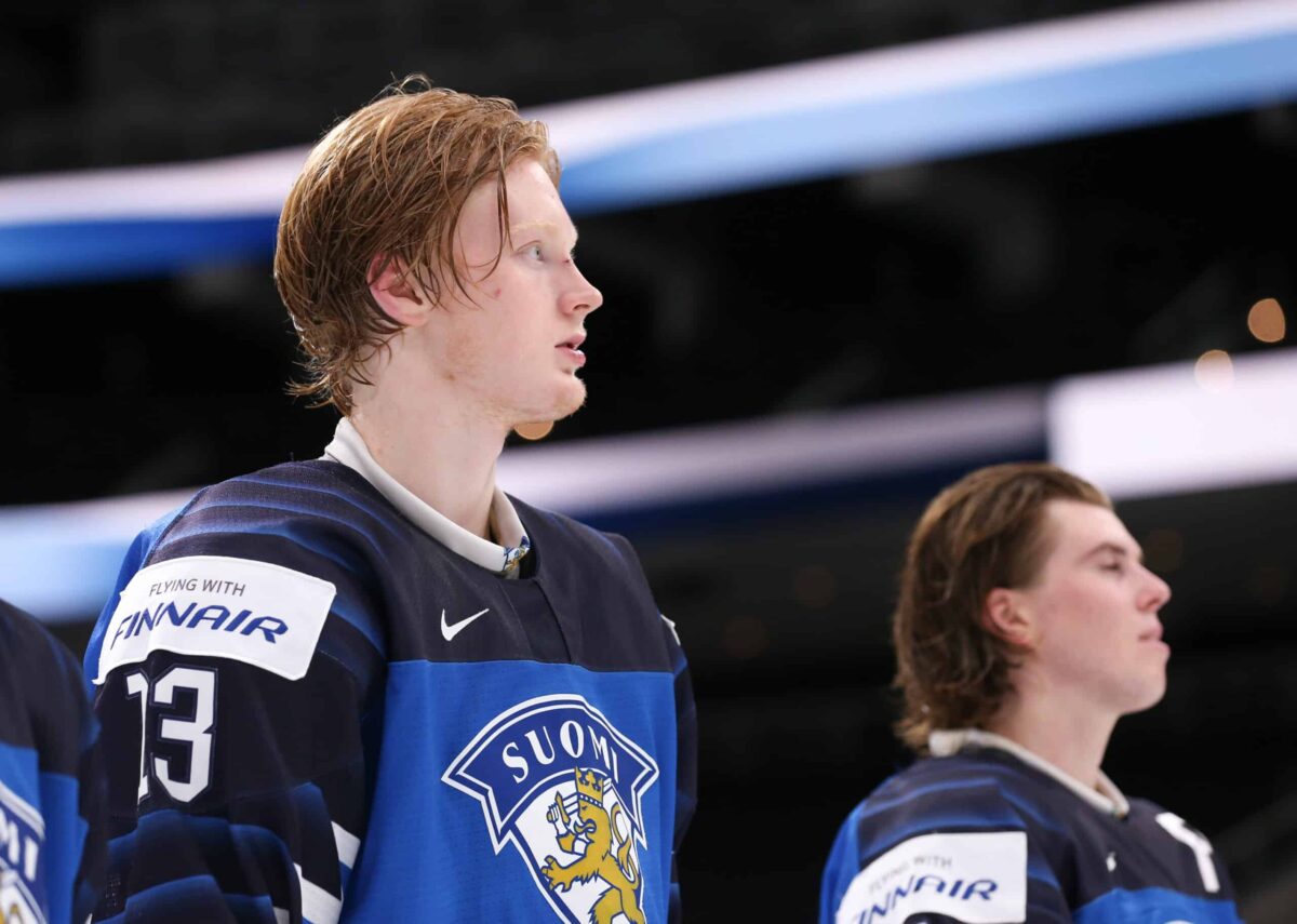 Roby Järventie kuvattuna Kanadassa juniorien MM-kisoissa vuonna 2022.