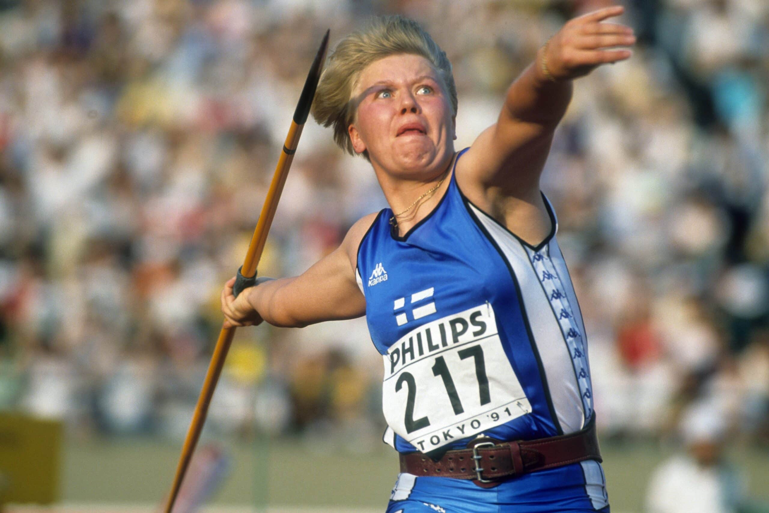 Päivi Alafrantti kuvattuna Tokion MM-kisoissa vuonna 1991.