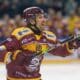 Geneva, Switzerland, February 27 2025 : Markus Granlund (60 Geneve Servette HC) celebrates after scoring his team's third goal during the National League game between Geneve Servette HC and HC Lugano at Les Vernets in Geneva, Switzerland (Giuseppe Velletri / SPP)