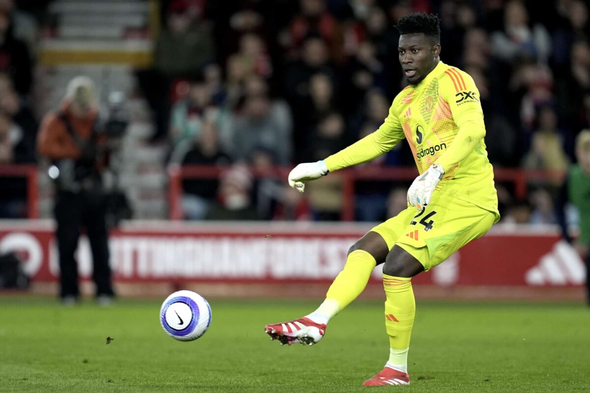 Andre Onana kuvattuna huhtikuussa 2025 pelaamassa.