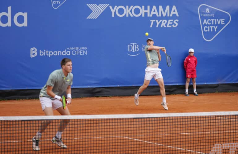 v.l. Harri Heliovaara (Finnland), Henry Patten (Großbritannien)
Hamburg, 21.05.2025, Tennis, Bitpanda Hamburg Open 2025, ATP 500, Herren Einzel