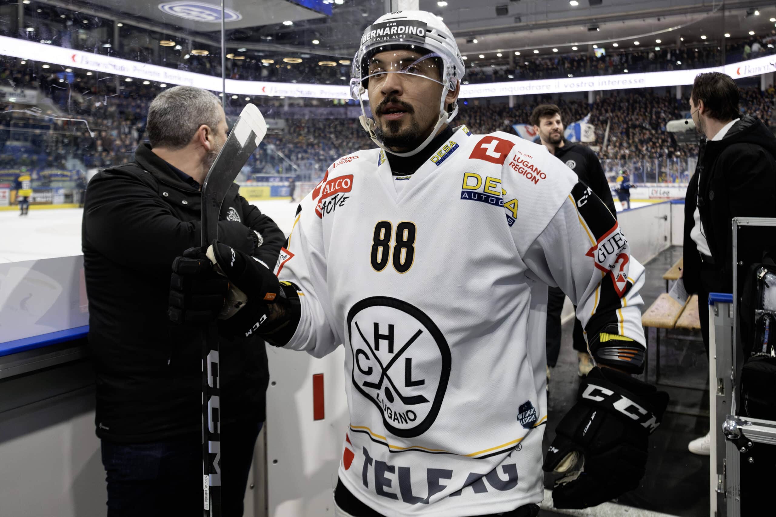 Michael Joly, HCL, HC Ambri Piotta - HC Lugano, National League, Eishockey, 28.01.2025 *** Michael Joly, HCL, HC Ambri Piotta HC Lugano, National League, Ice Hockey, 28 01 2025 PUBLICATIONxNOTxINxSUI