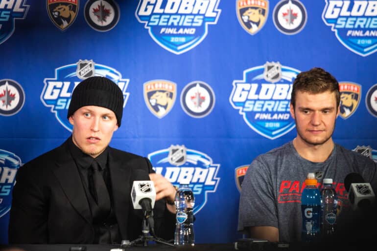 20181102, Helsinki.
NHL Global Winnipeg Jets vs. Florida Panthers
Kuvassa Patrik Laine, Aleksander Barkov

Emil Hansson / AOP
XXKEIKKAXX